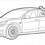 coloriage Tesla et decoupage