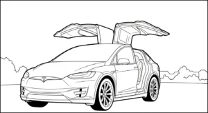 coloriage Tesla pour enfant à imprimer