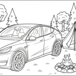 coloriage Tesla pour enfants a imprimer gratuit