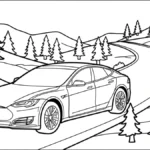coloriage Tesla de pour enfants