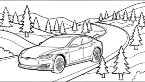 coloriage Tesla de pour enfants
