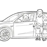 coloriage Tesla pour enfant de 6 ans