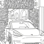 coloriage Tesla à imprimer pour enfant de 4 ans
