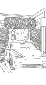coloriage Tesla à imprimer pour enfant de 4 ans
