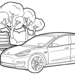 coloriage Tesla pour enfant de 6 ans