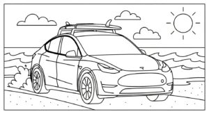 coloriage Tesla à imprimer pdf