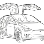coloriage Tesla et decoupage a imprimer gratuit