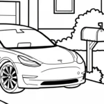 coloriage Tesla pour enfant de 4 ans
