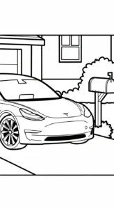 coloriage Tesla pour enfant de 4 ans