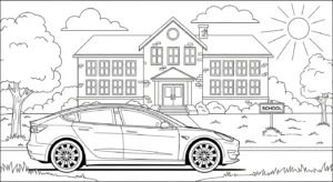 coloriage Tesla a imprimer