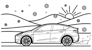 coloriage Tesla et dessin a imprimer
