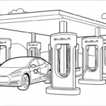 coloriage Tesla à imprimer pour enfants