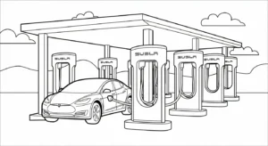 coloriage Tesla à imprimer pour enfants