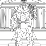 coloriage Thanos et decoupage