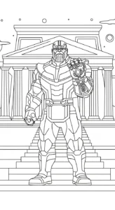 coloriage Thanos et decoupage