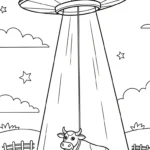 coloriage UFO et decoupage