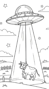 coloriage UFO et decoupage