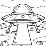 coloriage UFO à imprimer gratuitement