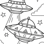 coloriage UFO pour enfants à télécharger