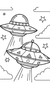 coloriage UFO pour enfants à télécharger