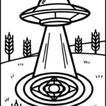 coloriage UFO pour bebe a imprimer