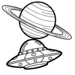 coloriage UFO a colorier en ligne gratuitement