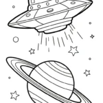 coloriage UFO et apprentissage
