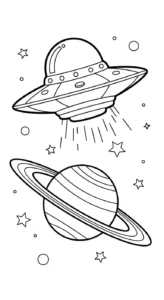 coloriage UFO et apprentissage