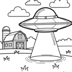 coloriage UFO pour enfant gratuit