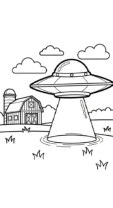coloriage UFO pour enfant gratuit