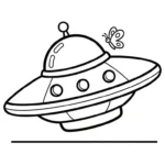 coloriage UFO de pour enfants