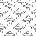 coloriage UFO à imprimer kawaii