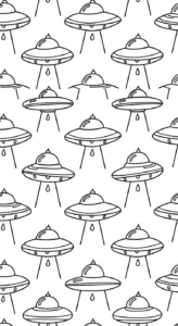 coloriage UFO à imprimer kawaii