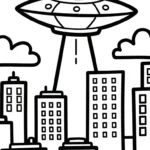 imprimer coloriage UFO pour enfant