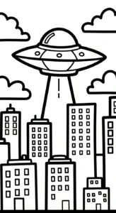 imprimer coloriage UFO pour enfant