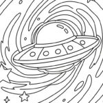 coloriage UFO pour enfants a imprimer gratuit