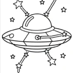 coloriage UFO pour enfant de 6 ans