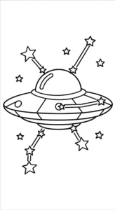 coloriage UFO pour enfant de 6 ans