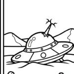 imprimer coloriage UFO pour enfant