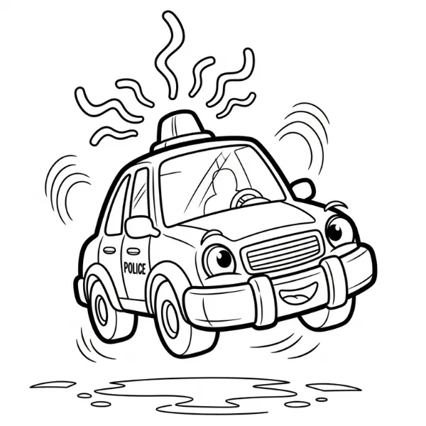 Tranh tô màu Voiture de Police