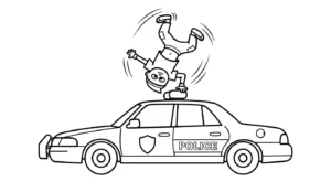 coloriage Voiture de Police à imprimer pdf gratuit