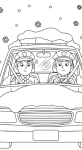 coloriage Voiture de Police et découpage à imprimer