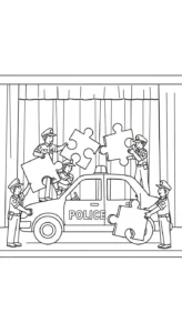 coloriage Voiture de Police pour enfant de 4 ans