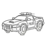 coloriage Voiture de Police à imprimer pour enfant de 6 ans