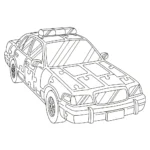 coloriage Voiture de Police pour enfant de à imprimer