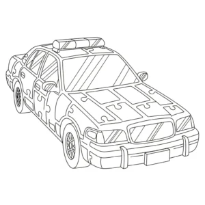 coloriage Voiture de Police pour enfant de à imprimer