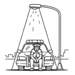 coloriage Voiture de Police pour enfant gratuit