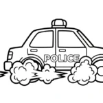 coloriage Voiture de Police à imprimer pour enfant de 6 ans