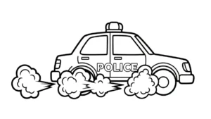 coloriage Voiture de Police à imprimer pour enfant de 6 ans