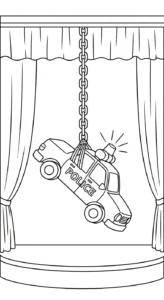 coloriage Voiture de Police pour enfant de 2 ans